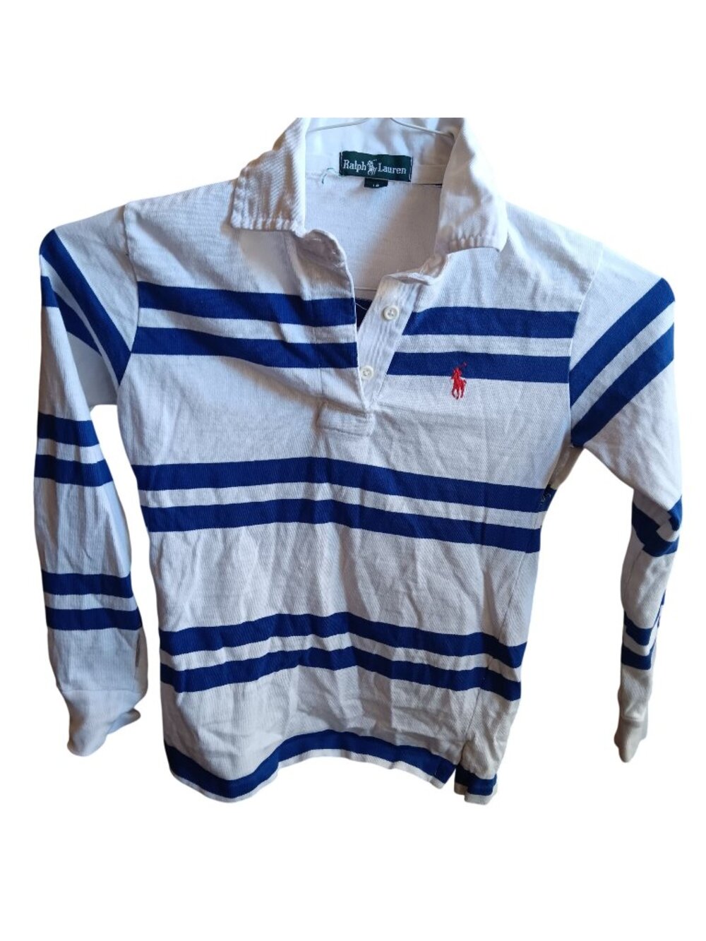 Vintage Rugby Top Womens XS Girls 12 Ralph Lauren Striped Polo Shirt 1990's
